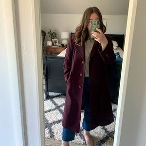 Vintage Forecaster of Boston 100% Wool Purple Long Coat